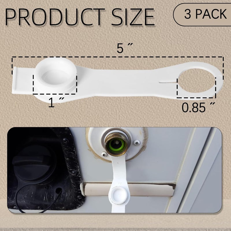 Aussio (3-Pack, White 3/4" Water Inlet Plug with Strap A0170SVP, RV Waters Inlets Replacement, Camper Waters Connection Inlet Plug with Strap, RV City Water Fill Inlets Replacement - Image 2
